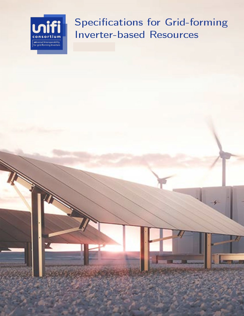 Cover of Unifi's "Specifications for Grid-forming Inverter-based Resources, Vol 1."